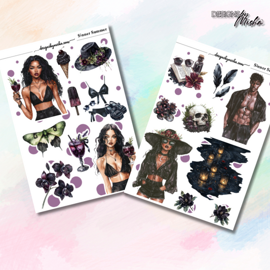Dark Summer Journal Stickers