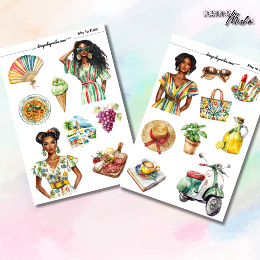 She in Italy Journal Stickers