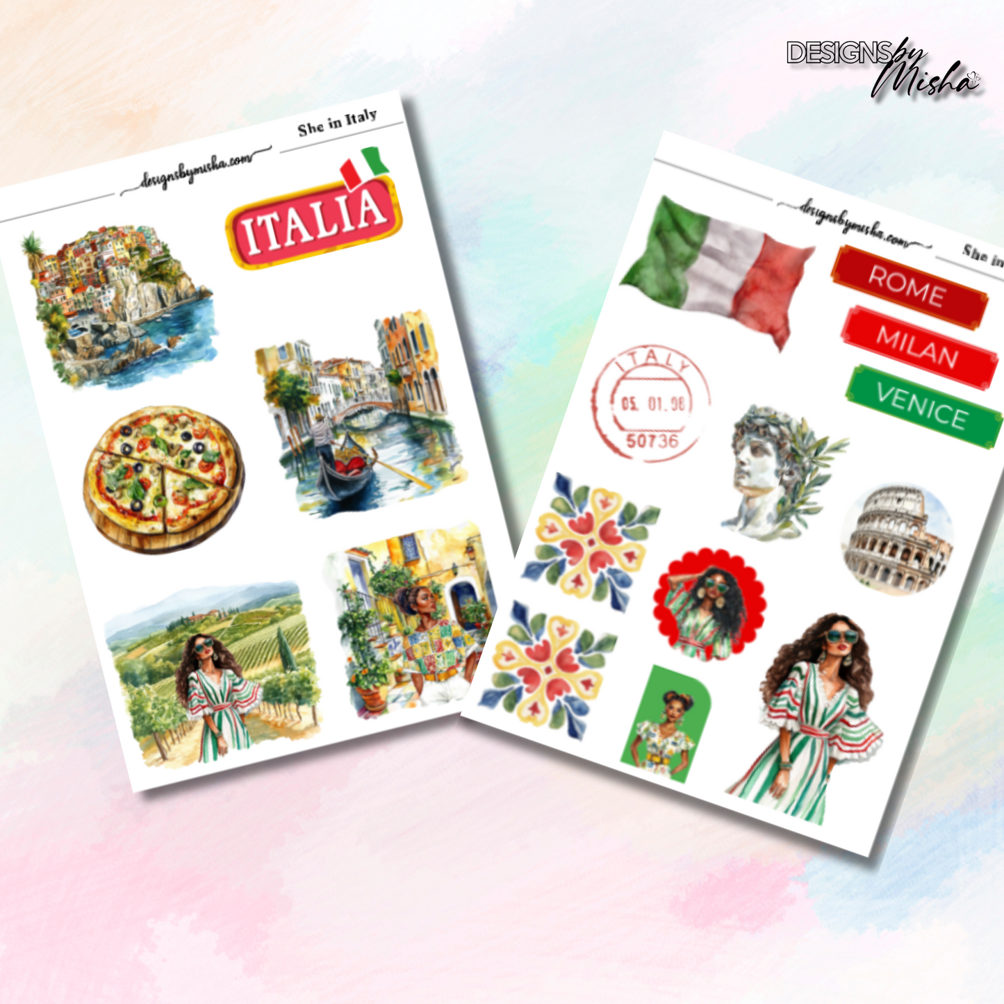 She in Italy Journal Stickers