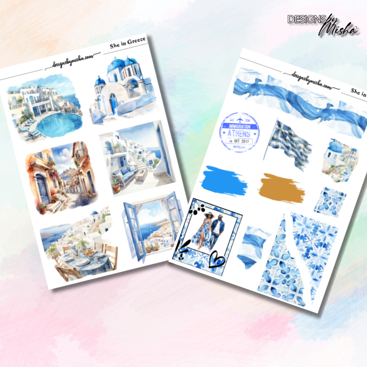 She in Greece Journal Stickers