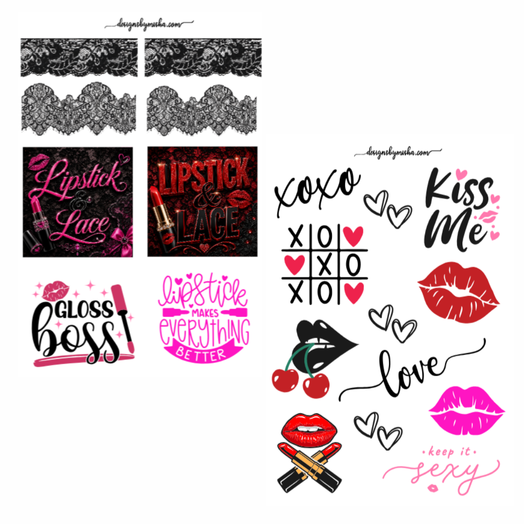Lipstick & Lace Deco Stickers