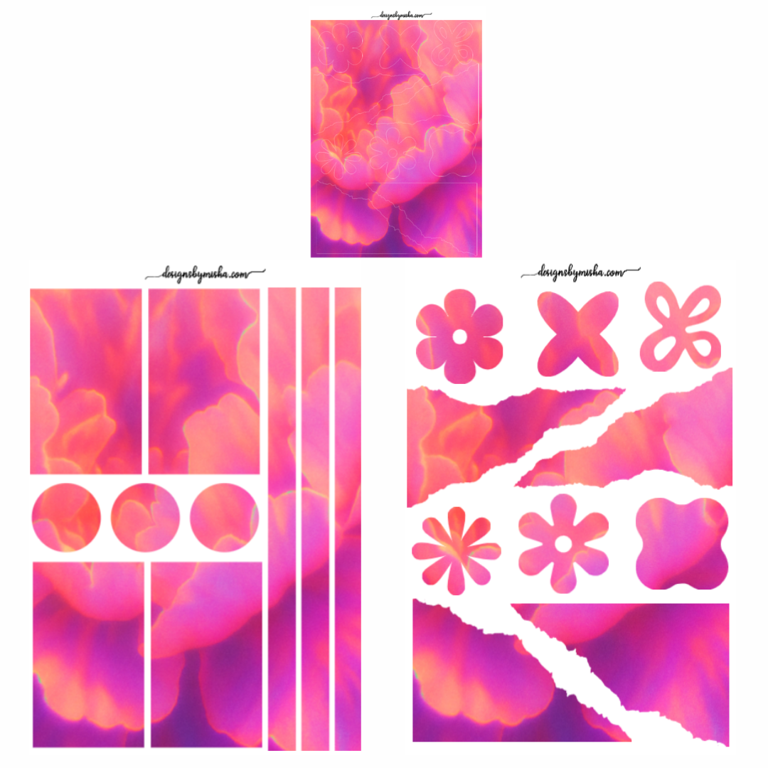 Pink & Orange Flower Deco Sheets