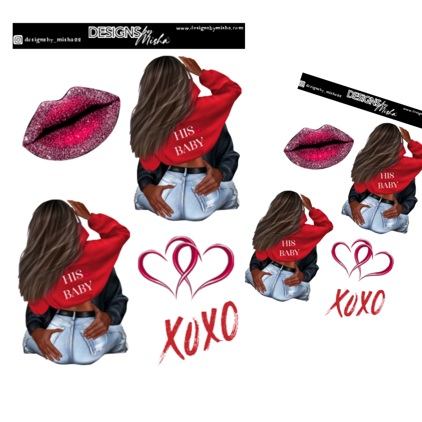 Red Couple Sticker Sheet