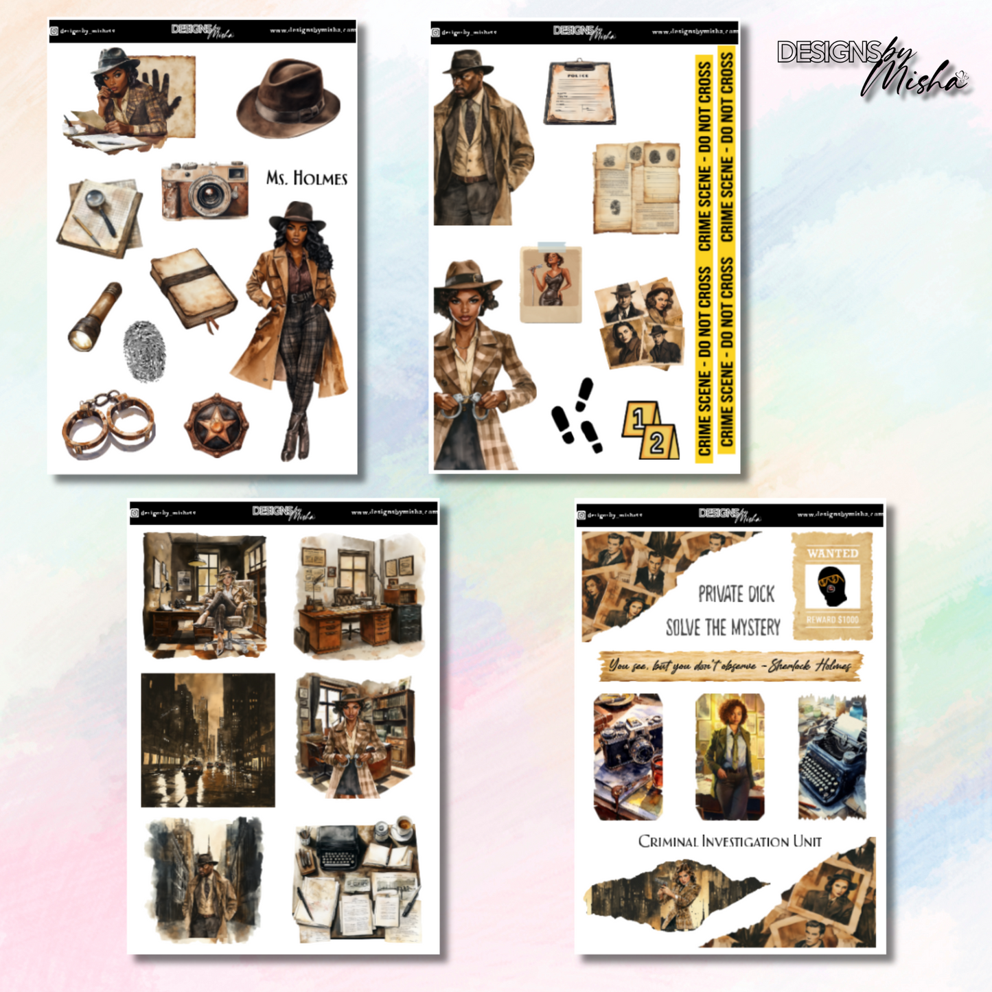 Ms. Holmes Detective Journal Stickers