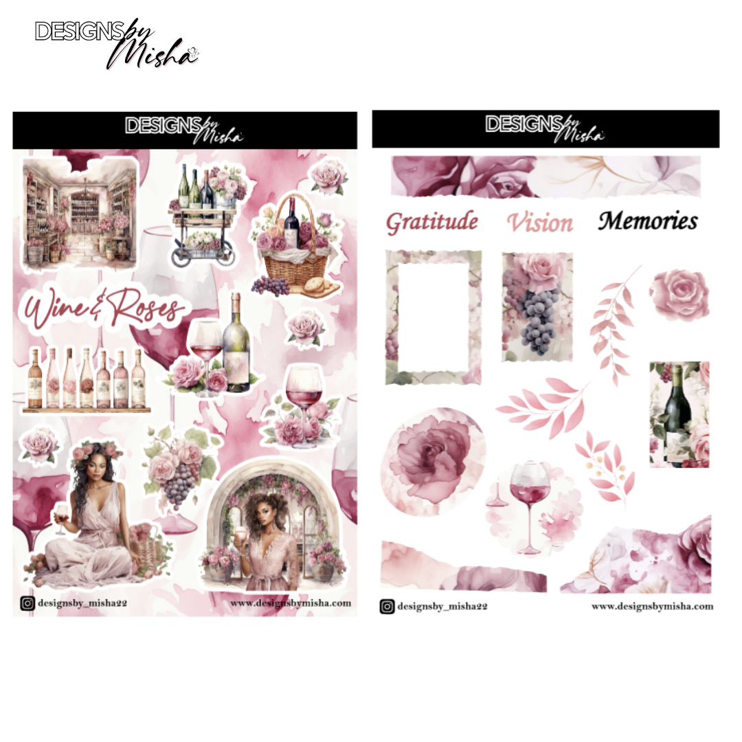 Wine and Roses Sticker Sheet