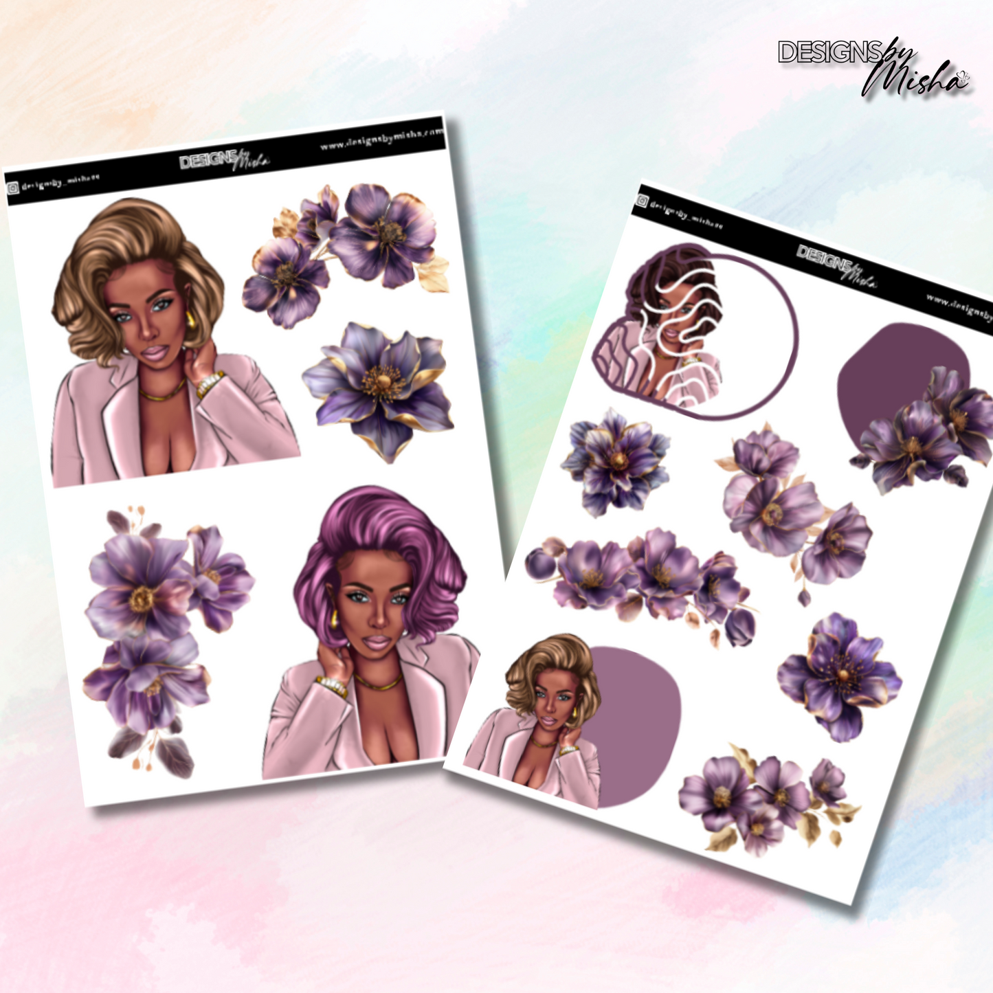 Purple Flare Decorative Stickers