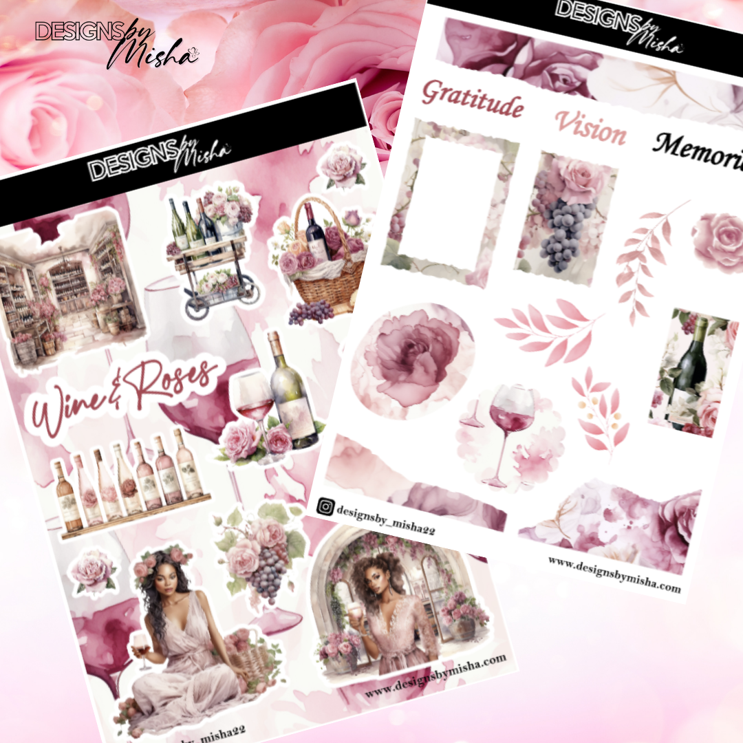 Wine and Roses Sticker Sheet