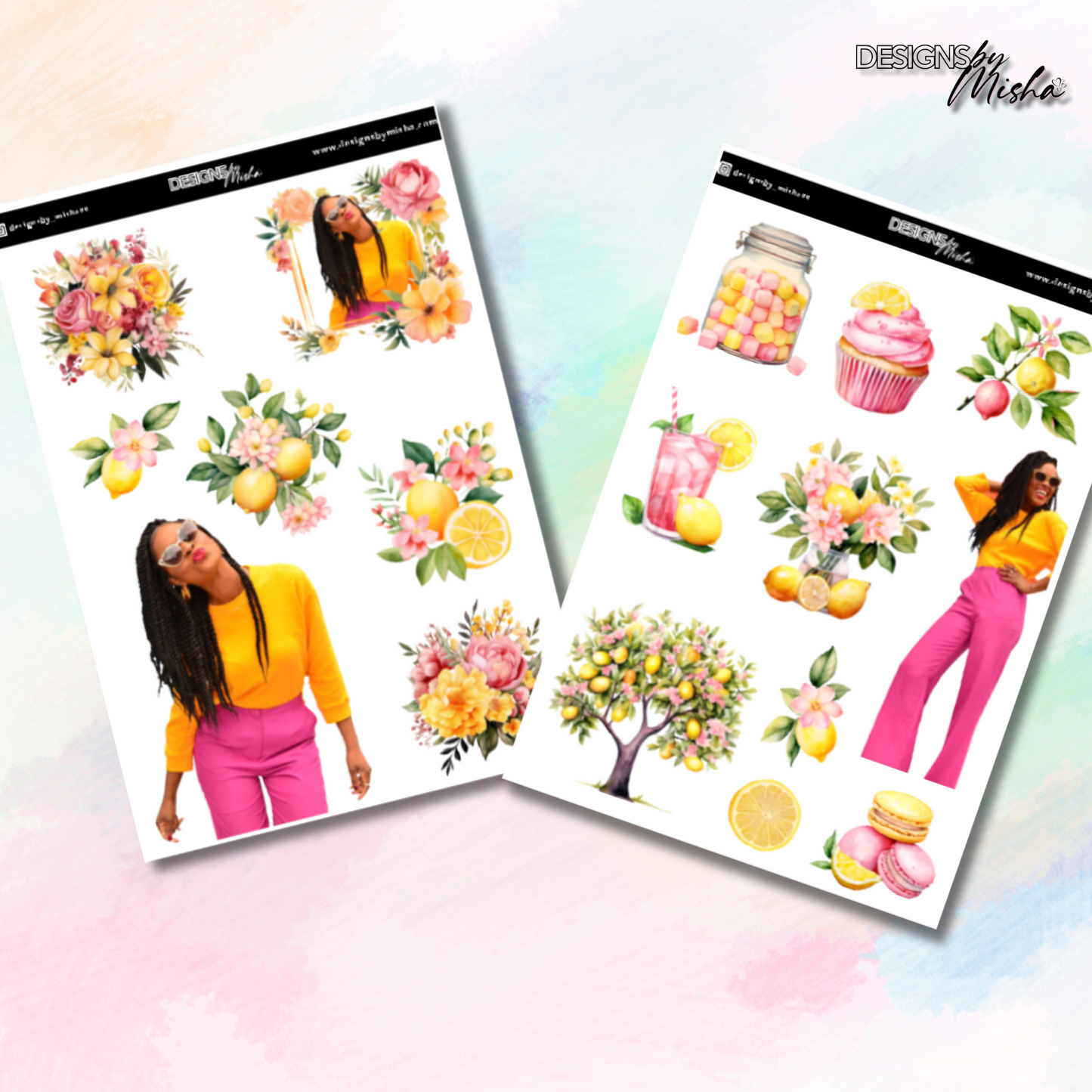 Pink Lemonade Decorative Weekly Stickers