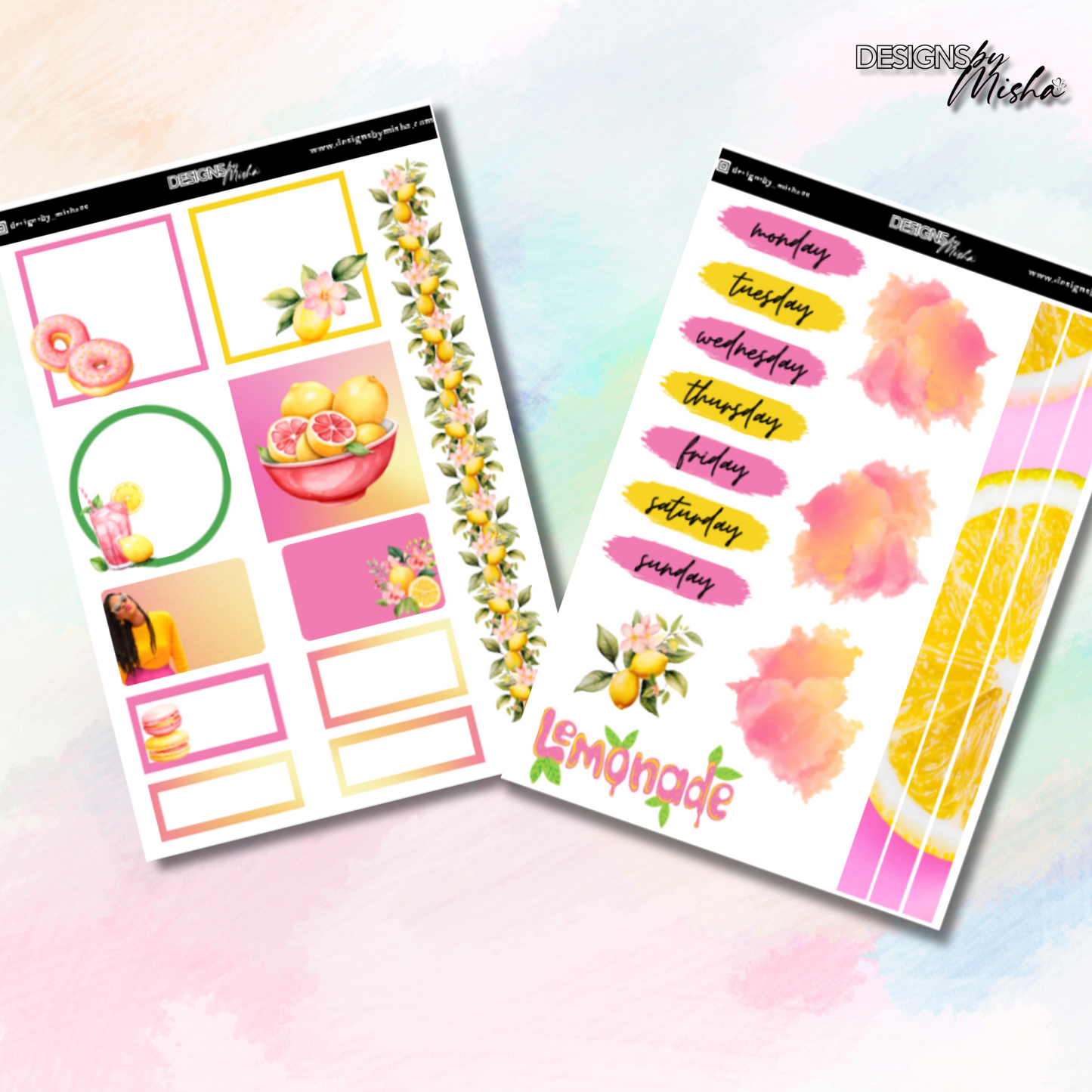 Pink Lemonade Decorative Weekly Stickers