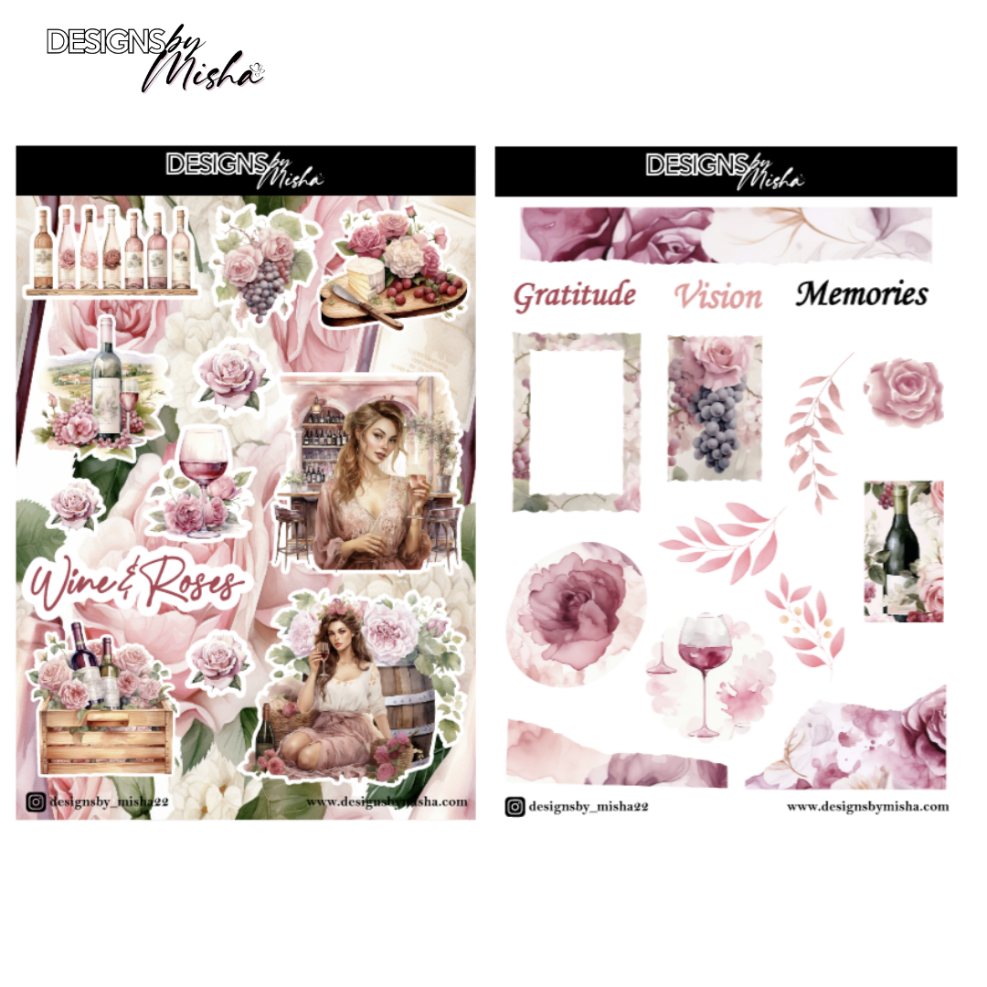 Wine and Roses Sticker Sheet
