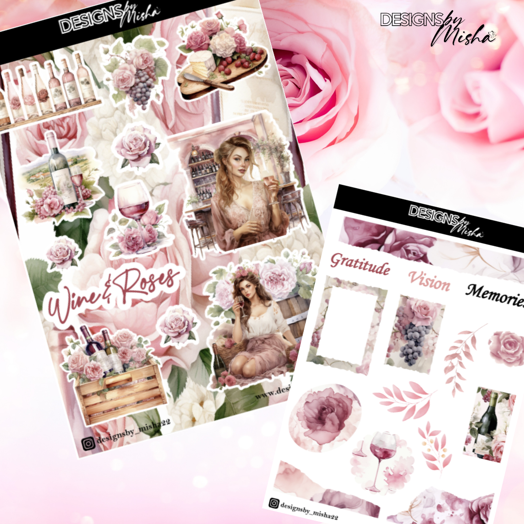 Wine and Roses Sticker Sheet