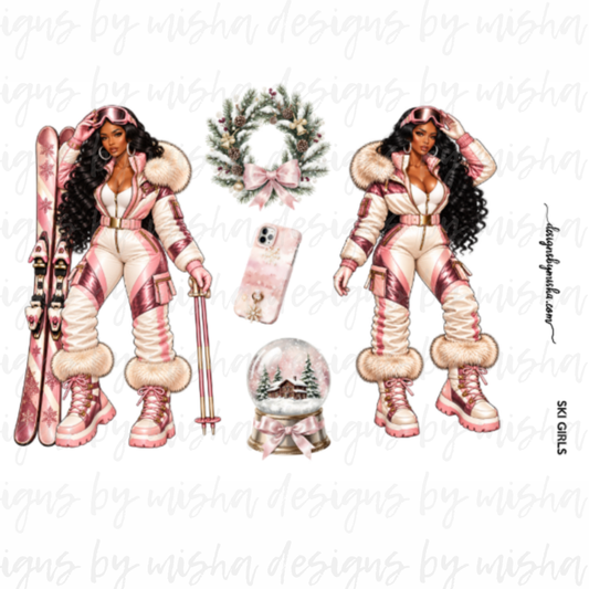 Ski Girls Decorative Stickers