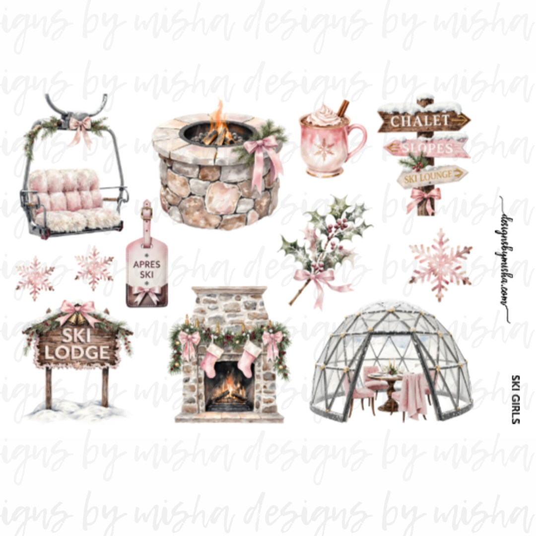Ski Girls Decorative Stickers