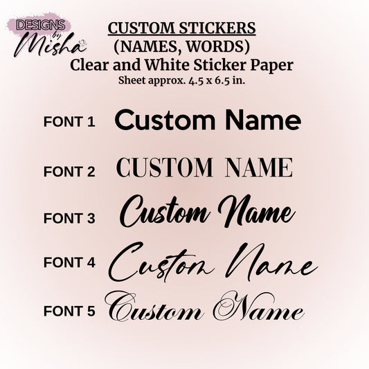 Custom Name or Word Stickers