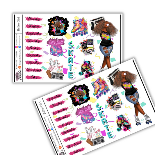 Roller Girl Sticker Sheet