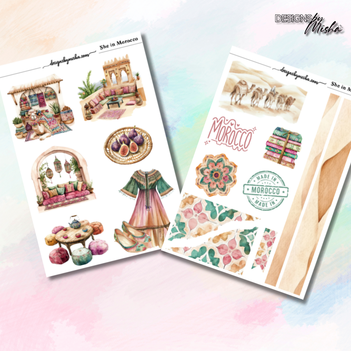 She in Morocco Journal Stickers