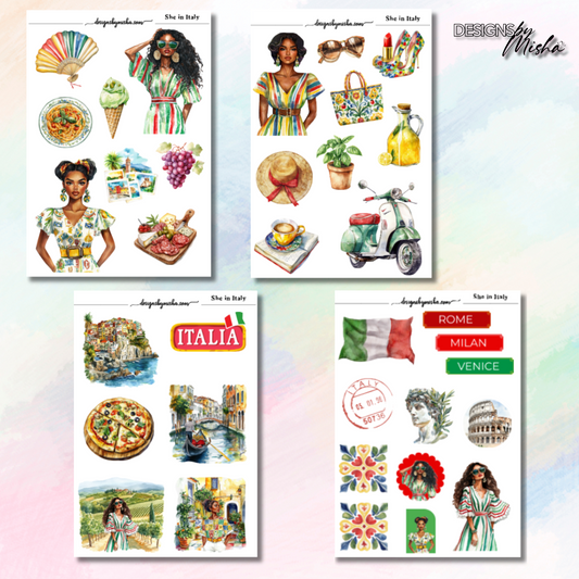 She in Italy Journal Stickers