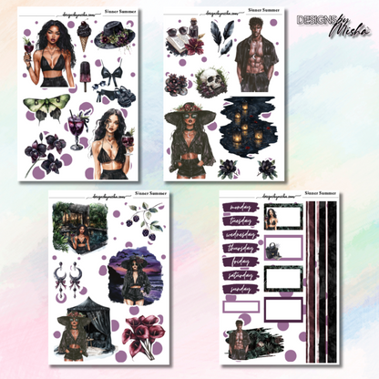 Dark Summer Journal Stickers