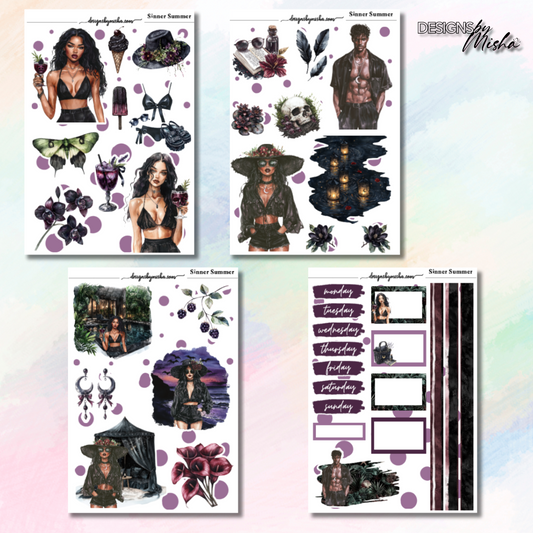 Dark Summer Journal Stickers