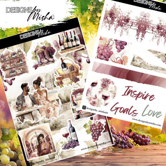 Wine and You Sticker Sheets (Clear Matte)