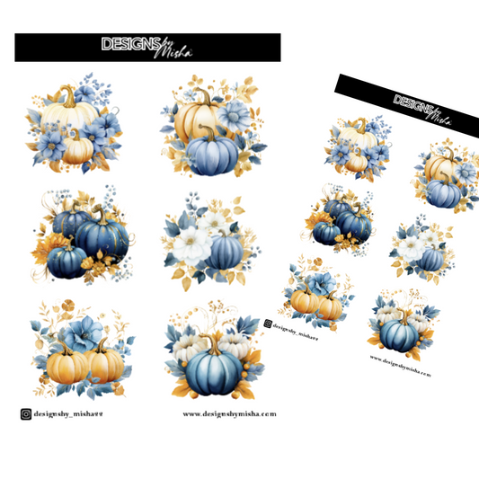 Blue Pumpkins Sticker Sheet