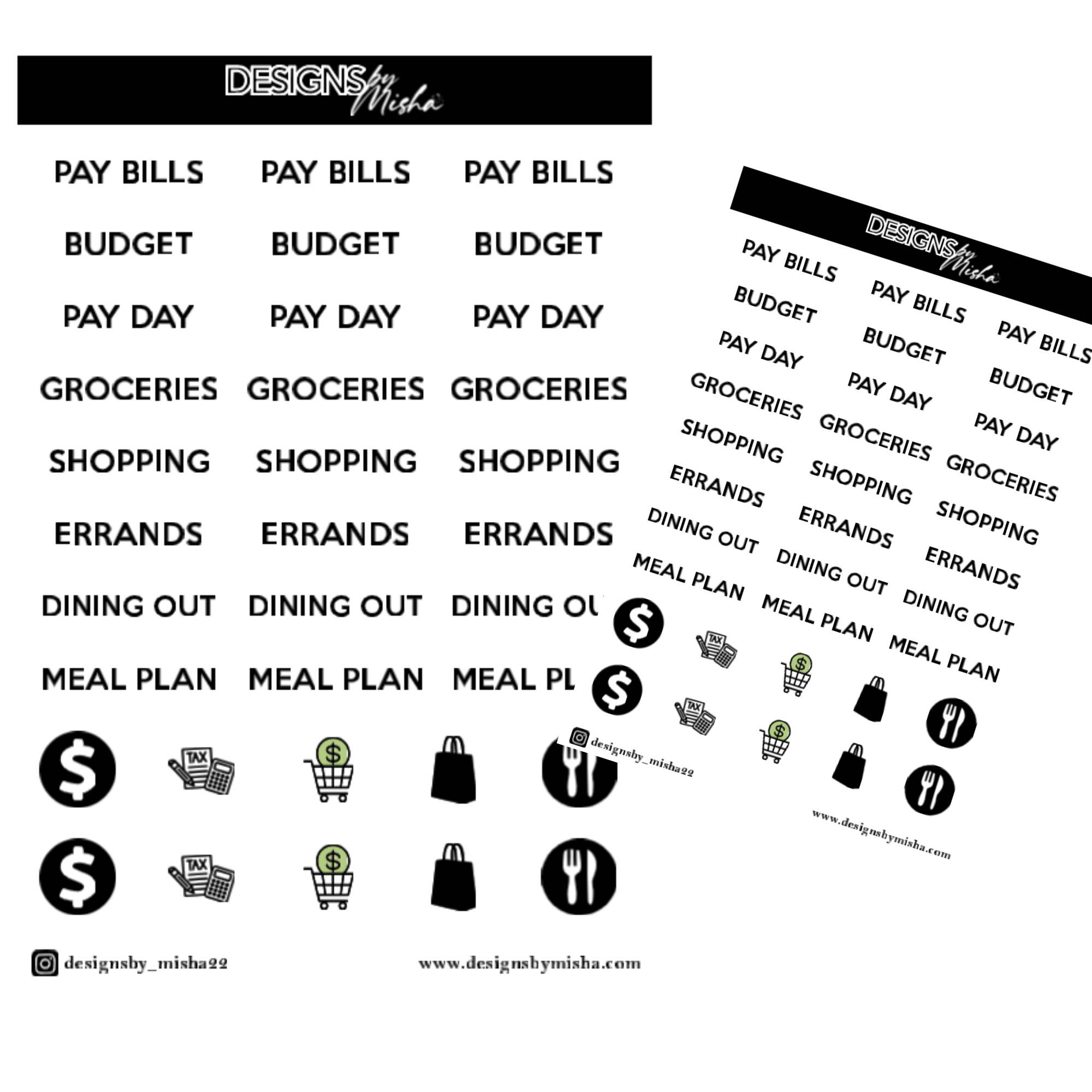 Daily Essentials Sticker Sheet – Designs By Misha