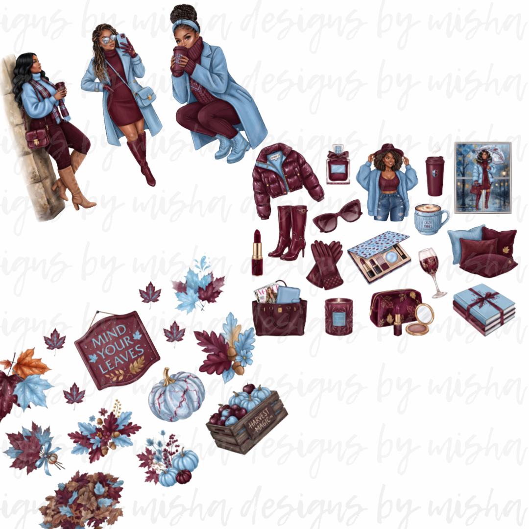 Burgundy Blues Decorative Stickers