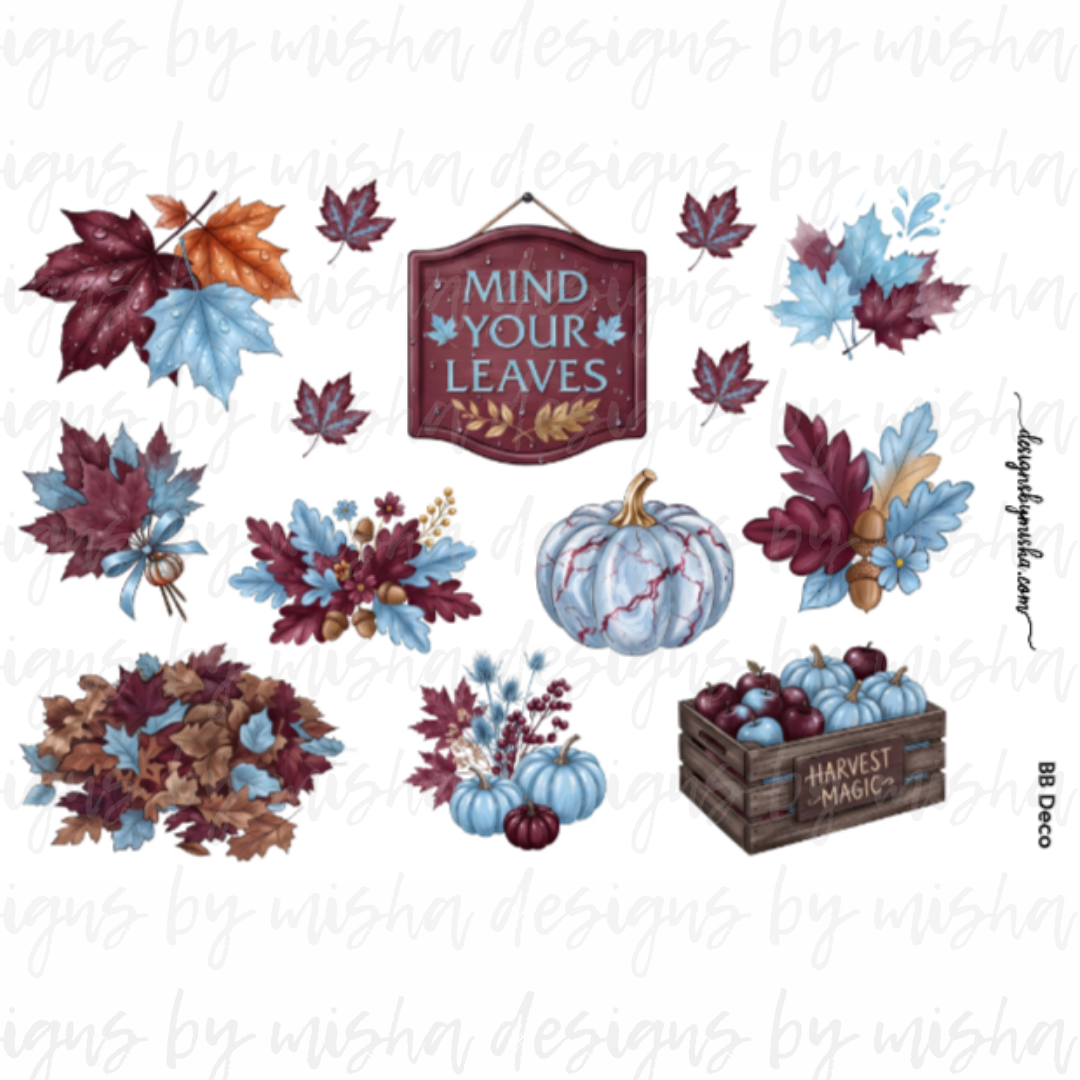 Burgundy Blues Decorative Stickers