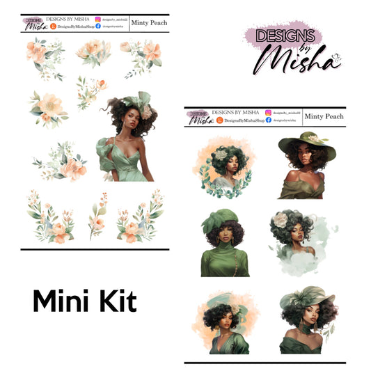 Minty Peach Sticker Kit